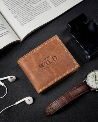 Skórzany portfel męski bez zapięcia