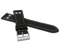 LAVVU Czarny pasek PILOT z luksusowej skóry Top Grain - 22