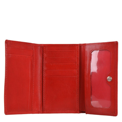 Portfel damski skórzany KEMER D2 Czerwony - min. zamówienie 20 / 50 / 100 szt.