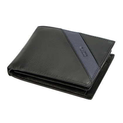 Portfel męski skórzany PELLUCCI IN-1041 Czarny / Popiel