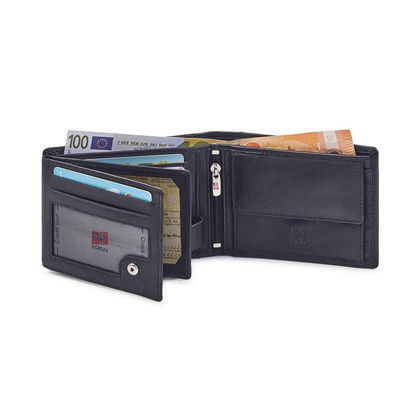 Portfel męski skórzany GW-03 RFID Czarny