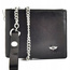 Skórzany portfel męski z łańcuchem Peterson Czarny
