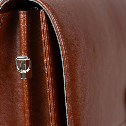 Skórzana aktówka teczka męska na dokumenty brązowa - Pavone Nero Como 2263 BR