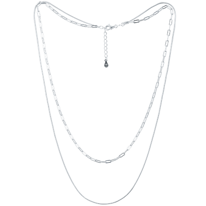 MINET Elegancki podwójny naszyjnik srebrny