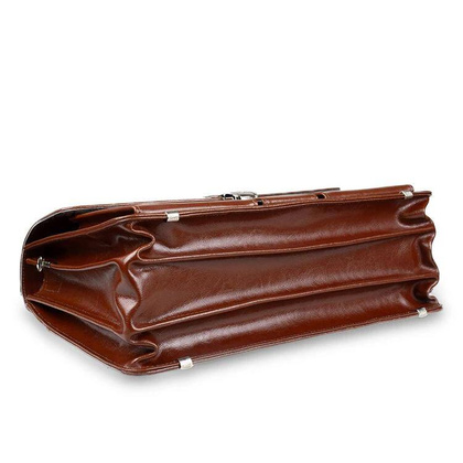 Skórzana teczka męska na ramię aktówka brązowa - Pavone Nero Savio 2287 BR