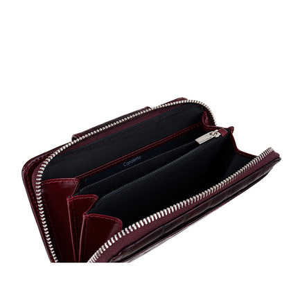 Damski portfel Canaletto z bordowej lakierowanej skóry – Luksus, Styl i Bezpieczeństwo w Jednym PD2006s78 RFID