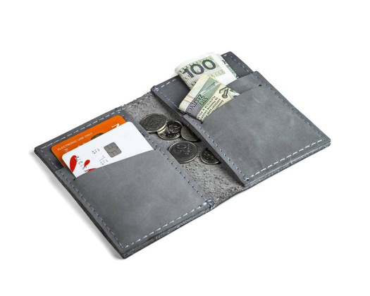 Szary skórzany portfel slim wallet BRØDRENE SW03 - min. zamówienie 20 / 50 / 100 szt.