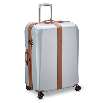 Delsey Promenade Hard duża srebrna walizka na kółkach 76 cm