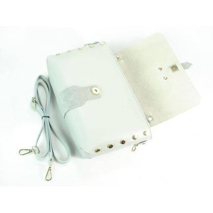 Kuferek listonoszka A5 złote dżety + zamsz szary jasny Vera Pelle VPK789GC