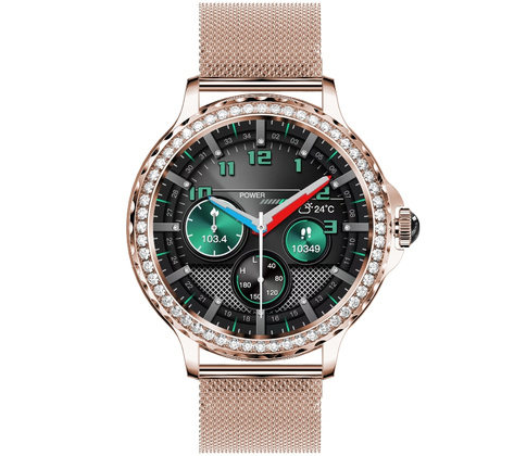 Smartwatch Damski Rubicon RNCF19-1 Różowe Złoto Bransoleta + Pasek