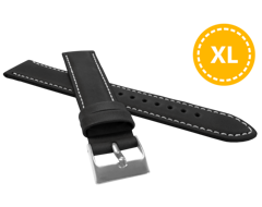 LAVVU XL Wyściełany czarny szyty pasek SPORT z luksusowej skóry Top Grain - 20