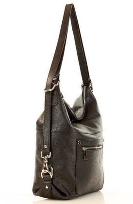 MARCO MAZZINI Niezawodna torebka plecak z naturalnej skóry czarny - min. zamówienie 20 / 50 / 100 szt.