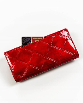 Duzy skorzany portfel damski na zatrzask