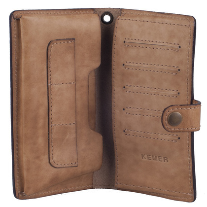 Portfel damski skórzany KEMER R6 Brązowy - min. zamówienie 20 / 50 / 100 szt.