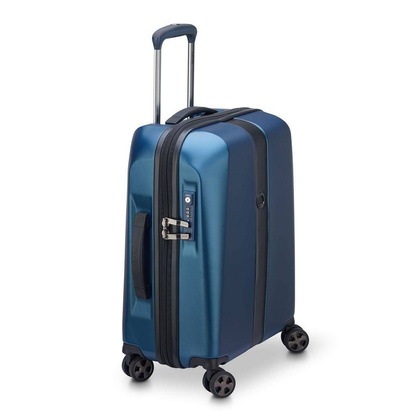 Delsey Promenade Hard mała niebieska walizka kabinowa na kółkach 55 cm