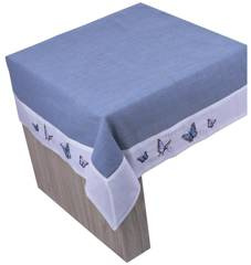 Obrus niebieski z motylami 140x270cm