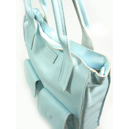 MIĘTOWY WOREK VERA PELLE KIESZENIE WŁOSKA SKÓRA POJEMNA XXL A4 BY44VZ