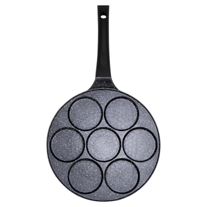 Patelnia do jajek granitowa 7 otworów BLACK LINE 26 cm