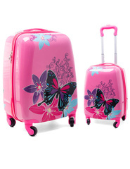 Walizka dziecięca KEMER RGL MOTYLEK Różowa