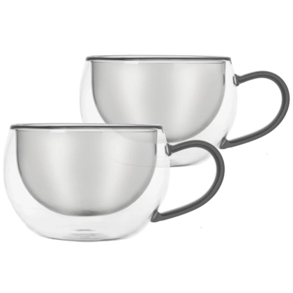 Szklanki termiczne z podwójną ścianką do kawy i herbaty DOUBLE 300 ml 2 szt.