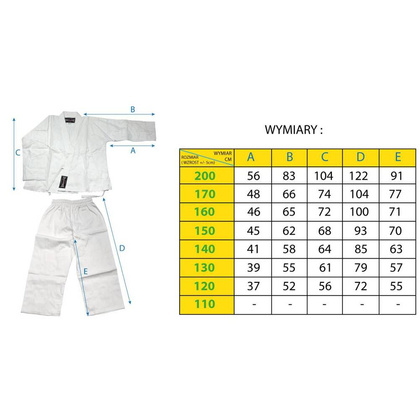 KIMONO ENERO PROFESSIONAL KARATE 130 CM 8 OZ