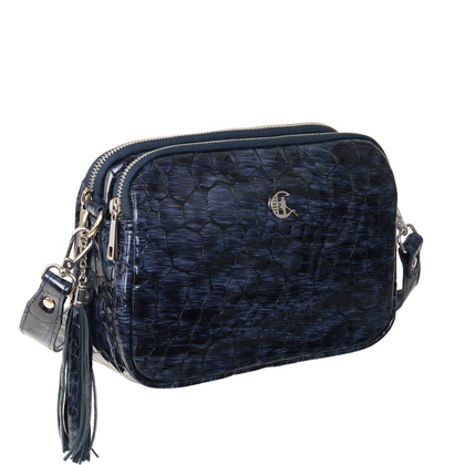 Granatowa listonoszka Canaletto ze skóry lakierowanej TD830s287