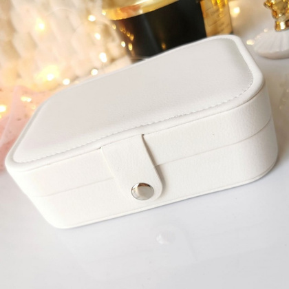Szkatułka na biżuterię, etui, organizer, pudełko białe PD160B