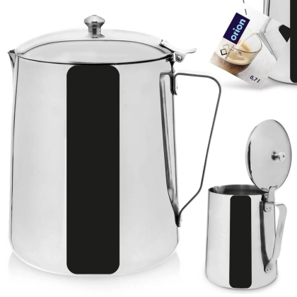 Dzbanek stalowy na mleko z pokrywką 0,7 l dzbanuszek mlecznik