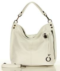 Torba shopperka skórzana na ramię - MARCO MAZZINI biała - min. zamówienie 20 / 50 / 100 szt.