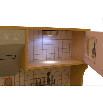 Kuchnia drewniana dla dzieci podświetlane palniki 87x30x83,5 cm naturalna