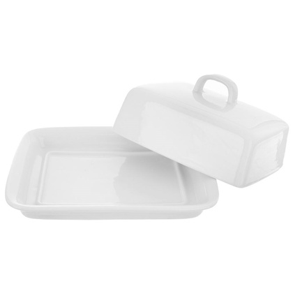 Maselniczka maselnica pojemnik na masło ceramiczna biała