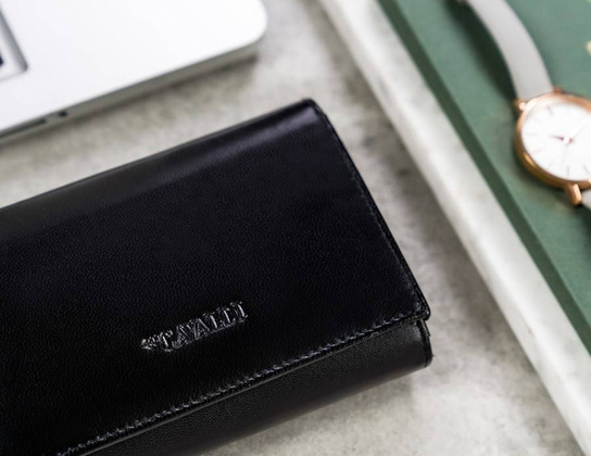 Duży portfel damski z bydlęcej skóry naturalnej