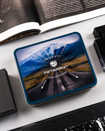 Skorzany sportowy portfel meski