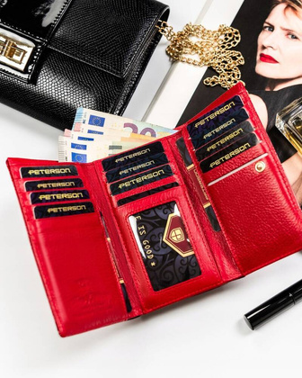 Pojemny portfel damski ze skory naturalnej