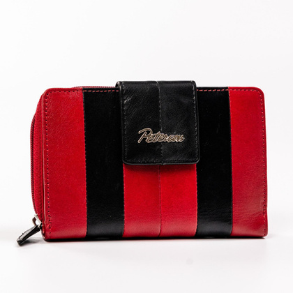 Skorzany portfel damski na zatrzask