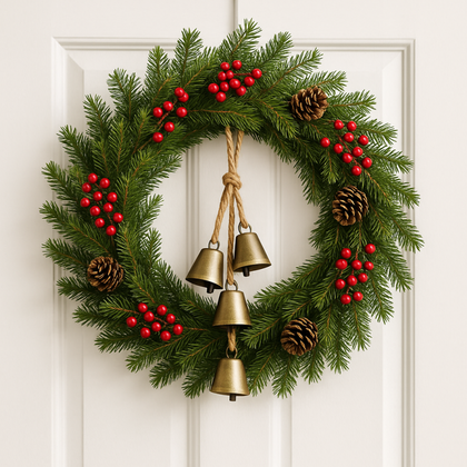 Świąteczna dekoracja - metalowe dzwonki 35 cm - WOZ52