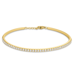 MINET Luksusowa złota bransoletka z białą cyrkonią Au 585/1000 3,90g