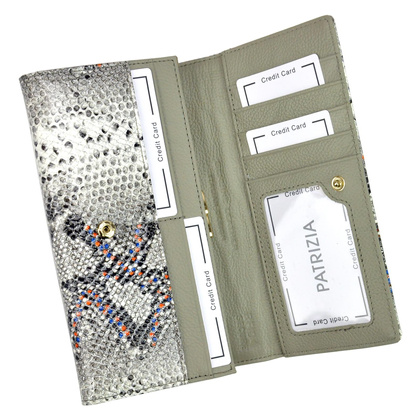 Portfel damski skórzany PELLUCCI SN-100 RFID popiel + róż