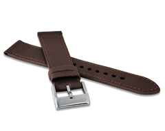 LAVVU Brązowy pasek z nylonu i luksusowej skóry Top Grain - 18