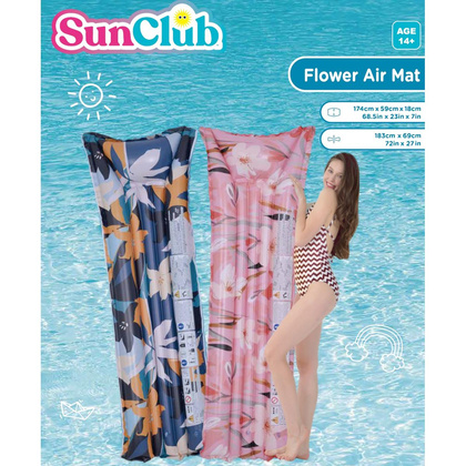 MATERAC DMUCHANY KWIATY 174x59x18CM 33258 RÓŻOWY