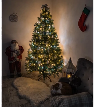 Choinka sztuczna PE09 220 cm FULL PE jasnozielona gęsta z metalowym stojakiem