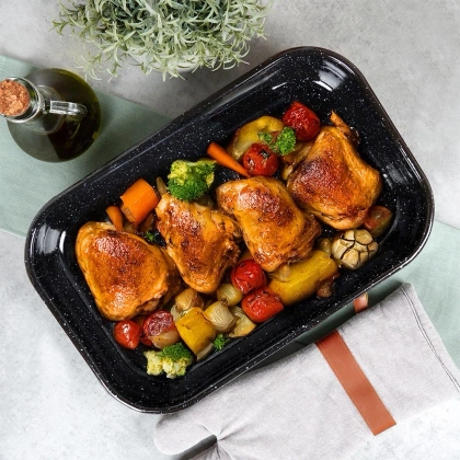 Emaliowana blacha do pieczenia brytfanna do smażenia 4,8 l