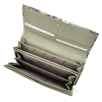 Portfel damski skórzany PELLUCCI SN-122 RFID popiel + pomarańcz