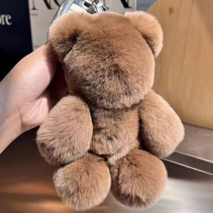 Brelok do kluczy, futrzany Miś brązowy BRL370