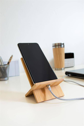 Stojak na smartfon BAMBOO CHAIR, brązowy