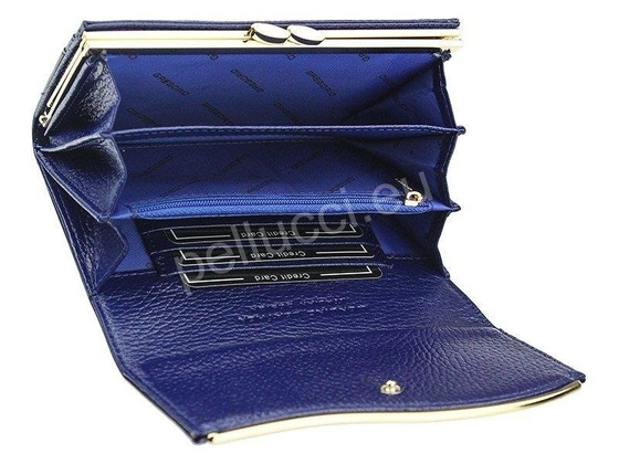 Portfel damski skórzany PELLUCCI ZLF-101 Ciemny Niebieski