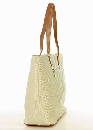 MONNARI Wygodna torebka shopper bag z motylkiem biały - min. zamówienie 20 / 50 / 100 szt.