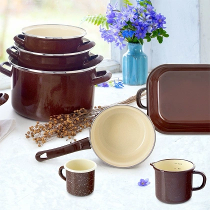 Rondel emaliowany BROWN 16 cm, 1 l