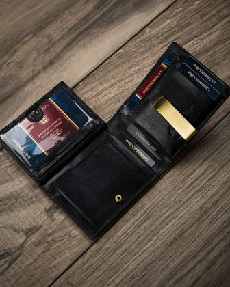 Kompaktowy portfel męski ze skóry naturalnej