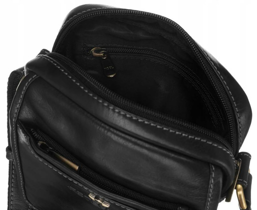 Skorzana listonoszka meska na ramie